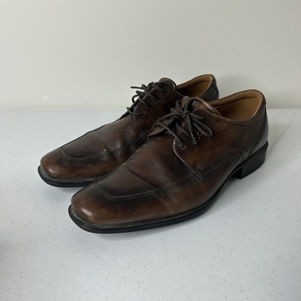 Ecco Holton Apron Toe Oxfords Mens 43 US 10 Extra Wide Brown Leather